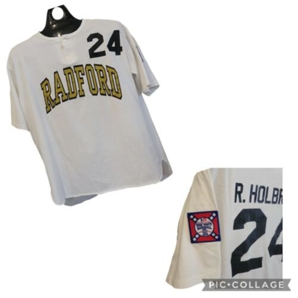 t shirt baseball jersey radford virginia dixie league ccp white gold black sz xl